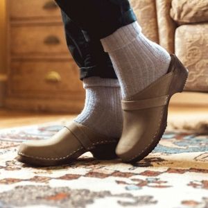 Lotta from Stockholm classic taupe clogs oiled nubuck on brown base size 9.5
